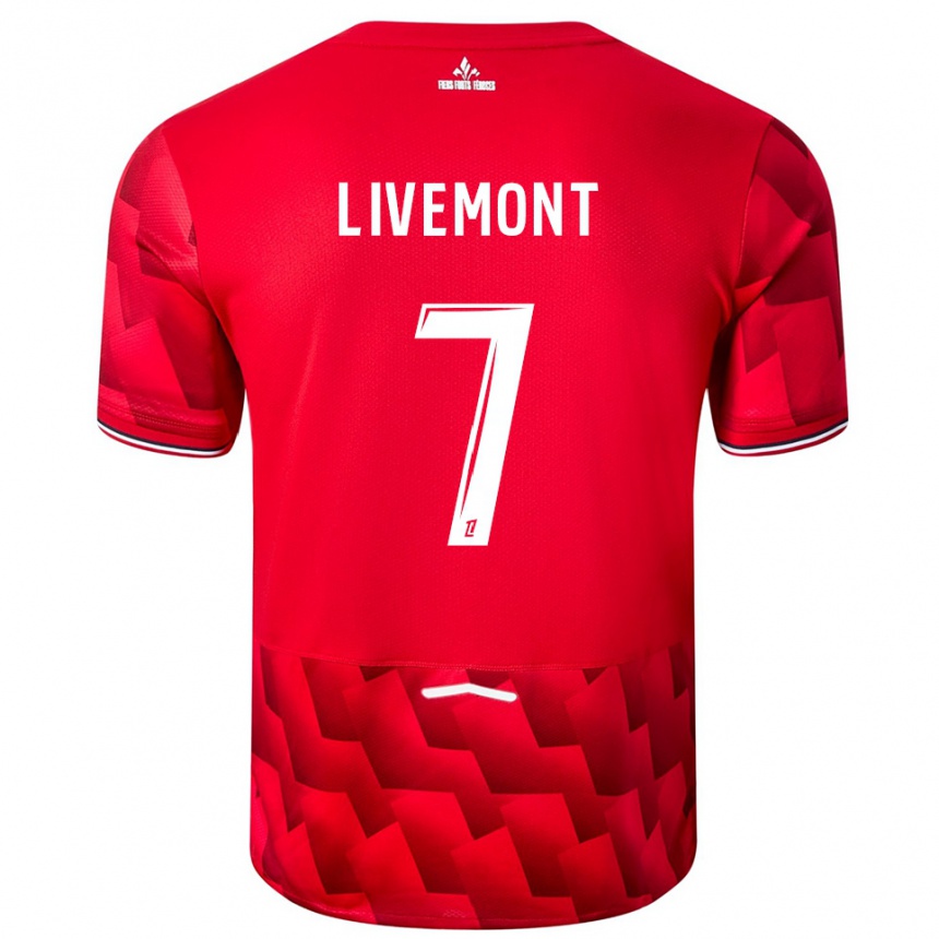 ילדים כדורגל Antoine Livemont #7 אדום לבן ג'רזי ביתית 2025/26