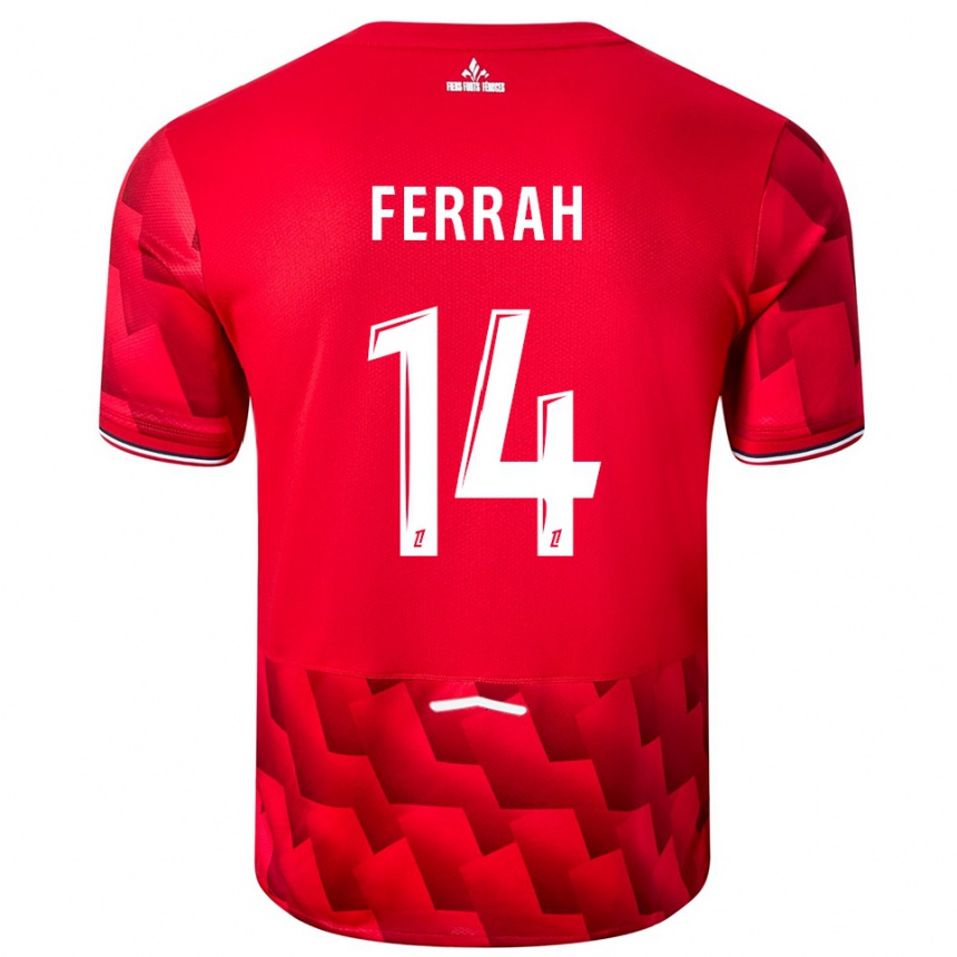 ילדים כדורגל Ichem Ferrah #14 אדום לבן ג'רזי ביתית 2025/26