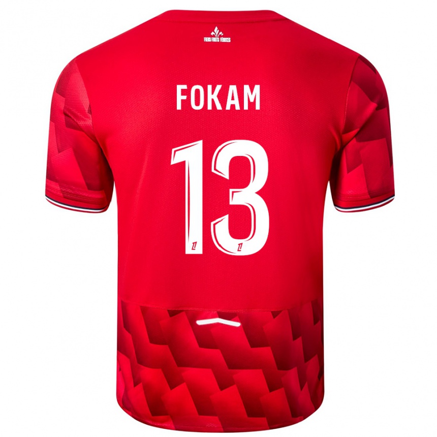 ילדים כדורגל Ulrich Fokam #13 אדום לבן ג'רזי ביתית 2025/26