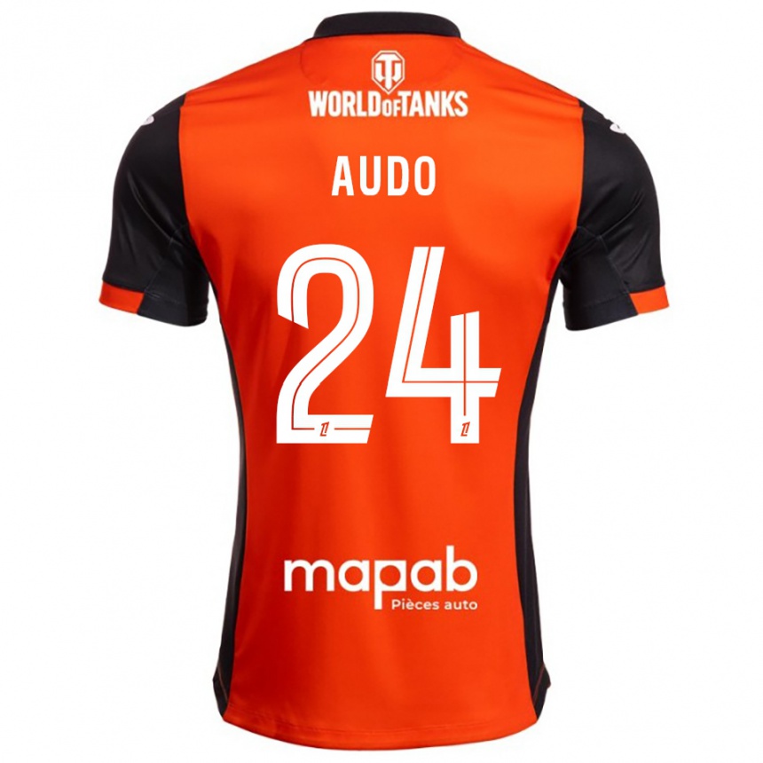 ילדים כדורגל Noémie Audo #24 שחור כתום ג'רזי ביתית 2025/26