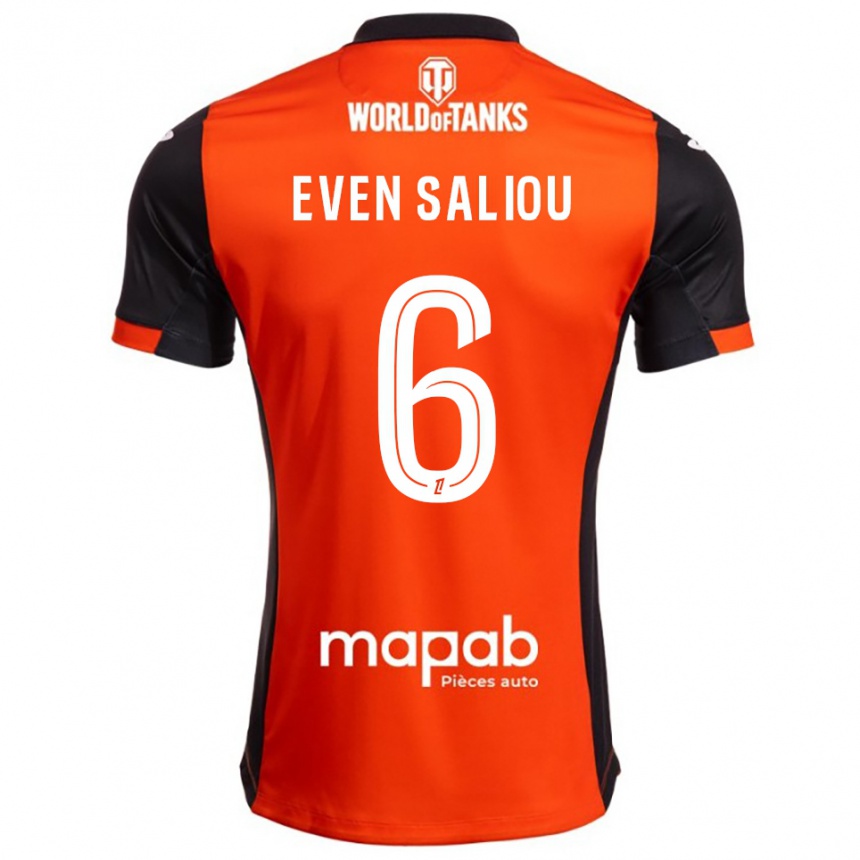 ילדים כדורגל Emy Even Saliou #6 שחור כתום ג'רזי ביתית 2025/26