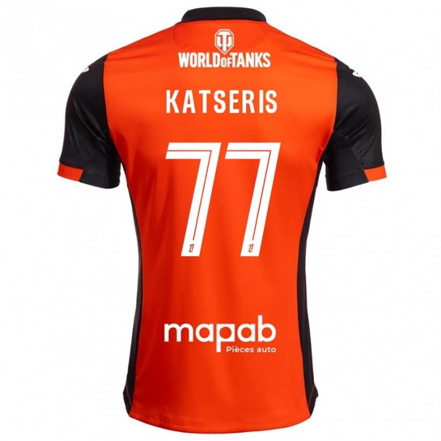 ילדים כדורגל Panos Katseris #77 שחור כתום ג'רזי ביתית 2025/26