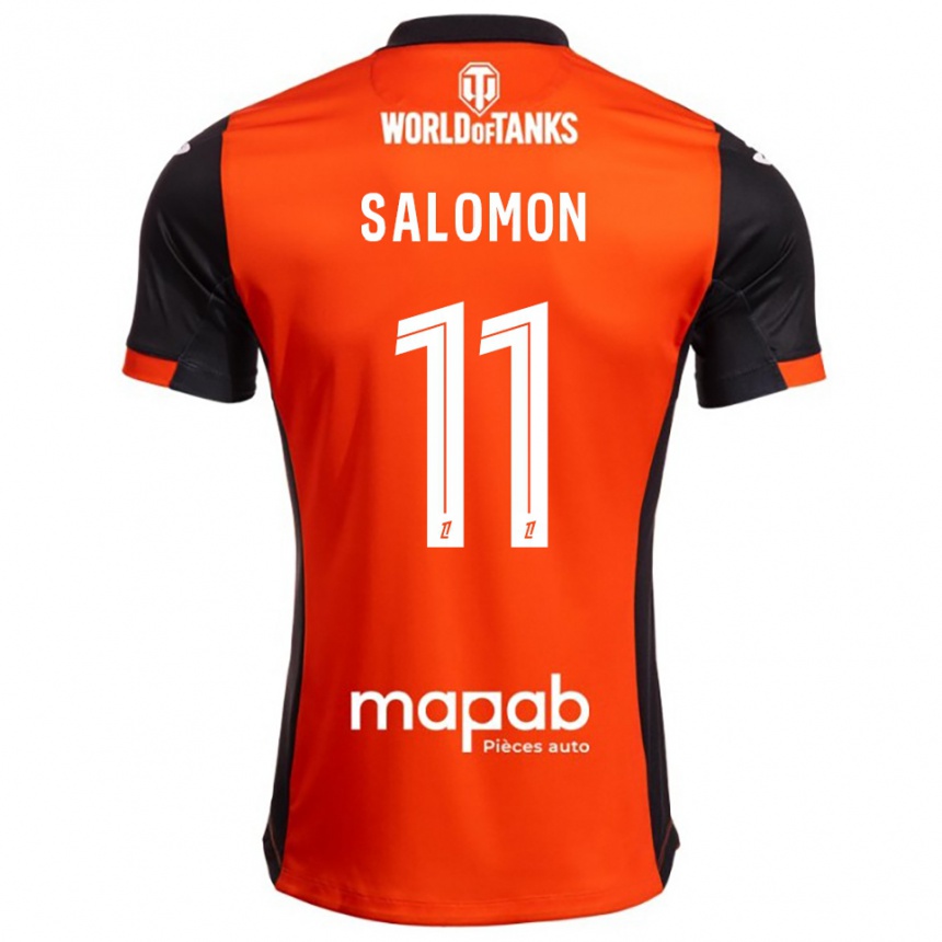 ילדים כדורגל Enzo Salomon #11 שחור כתום ג'רזי ביתית 2025/26