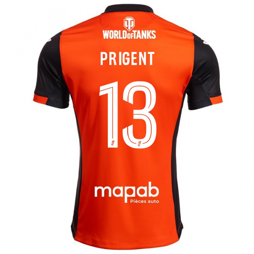 ילדים כדורגל Matéo Prigent #13 שחור כתום ג'רזי ביתית 2025/26