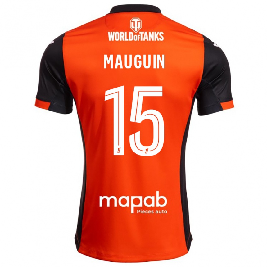 ילדים כדורגל Alexiane Mauguin #15 שחור כתום ג'רזי ביתית 2025/26