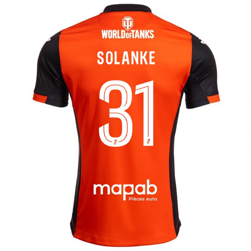 ילדים כדורגל Ade Solanke #31 שחור כתום ג'רזי ביתית 2025/26