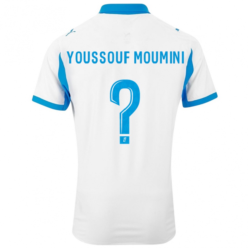 ילדים כדורגל Yakine Youssouf Moumini #0 לבן תכלת ג'רזי ביתית 2025/26