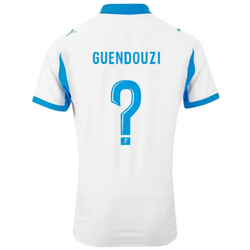 ילדים כדורגל Milan Guendouzi Olie #0 לבן תכלת ג'רזי ביתית 2025/26