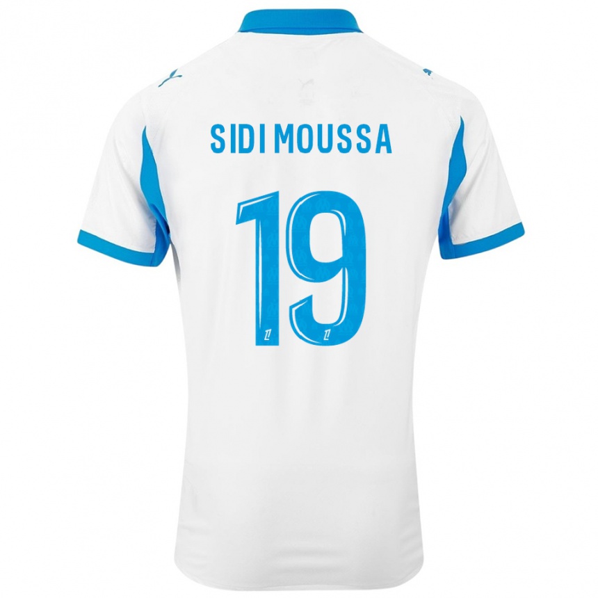 ילדים כדורגל Salima Sidi Moussa #19 לבן תכלת ג'רזי ביתית 2025/26