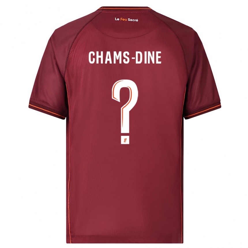 ילדים כדורגל Adam Chams-Dine #0 בורדו לבן ג'רזי ביתית 2025/26