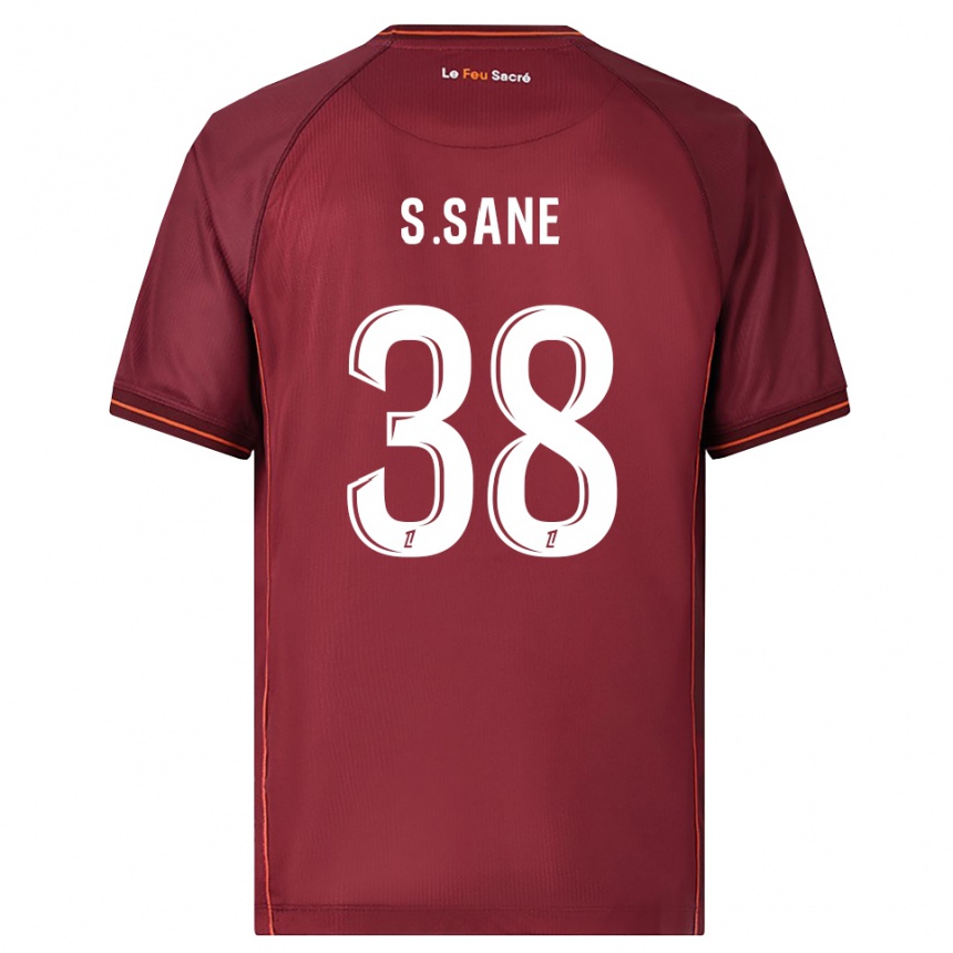 ילדים כדורגל Sadibou Sané #38 בורדו לבן ג'רזי ביתית 2025/26