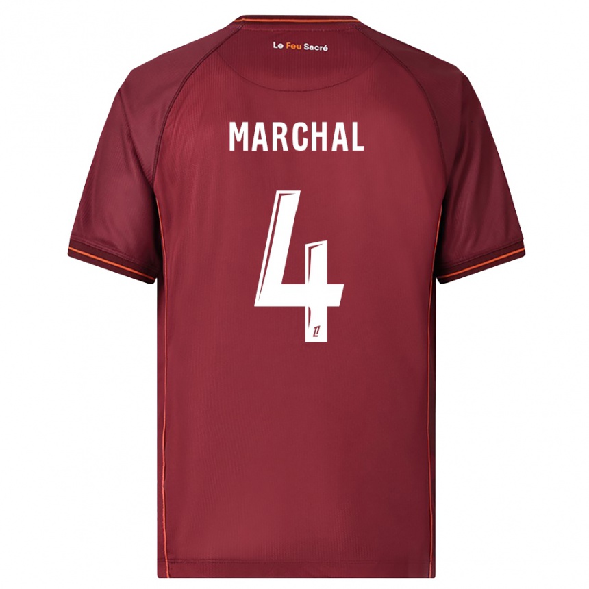 ילדים כדורגל Adam Marchal #4 בורדו לבן ג'רזי ביתית 2025/26