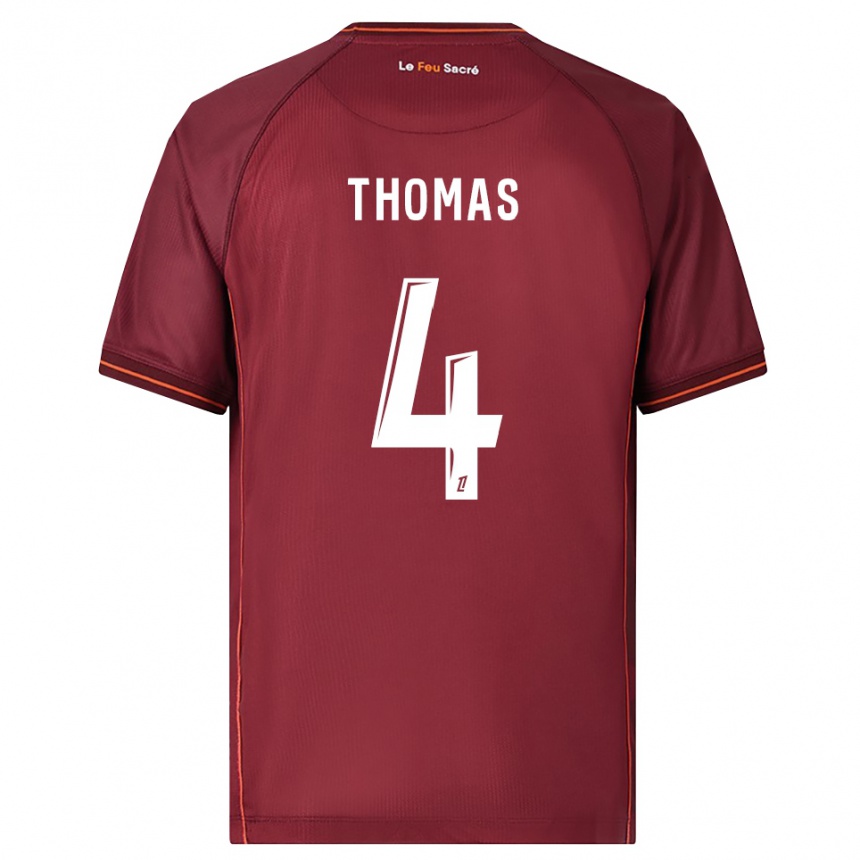 ילדים כדורגל Gabriel Thomas #4 בורדו לבן ג'רזי ביתית 2025/26
