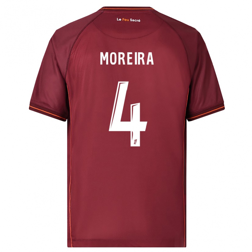 ילדים כדורגל Clara Moreira #4 בורדו לבן ג'רזי ביתית 2025/26