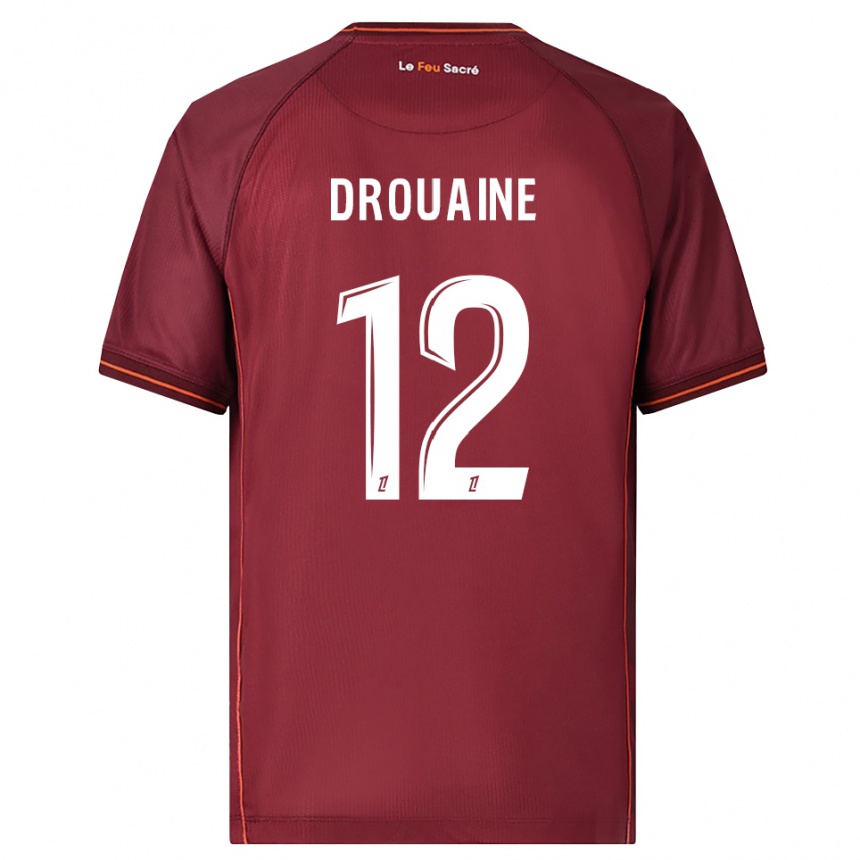 ילדים כדורגל Mathieu Drouaine #12 בורדו לבן ג'רזי ביתית 2025/26