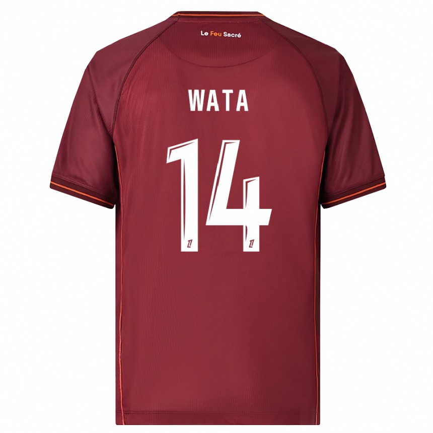 ילדים כדורגל Xavier Wata #14 בורדו לבן ג'רזי ביתית 2025/26