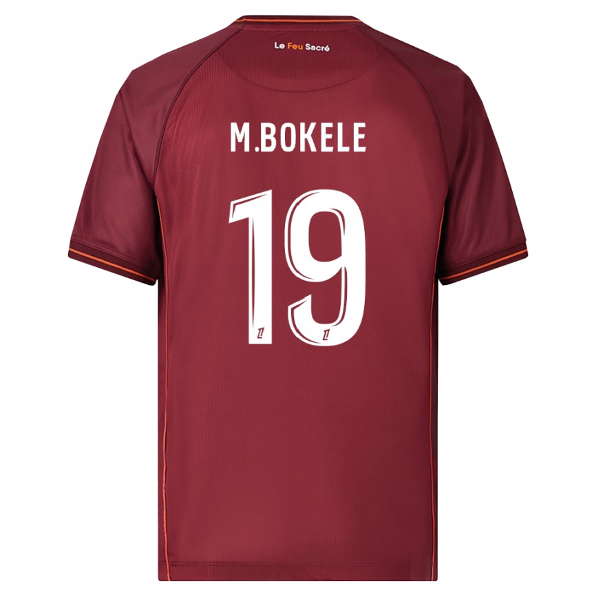 ילדים כדורגל Morgan Bokele #19 בורדו לבן ג'רזי ביתית 2025/26