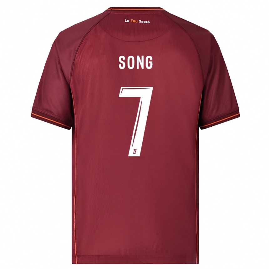 ילדים כדורגל Bryan Song #7 בורדו לבן ג'רזי ביתית 2025/26