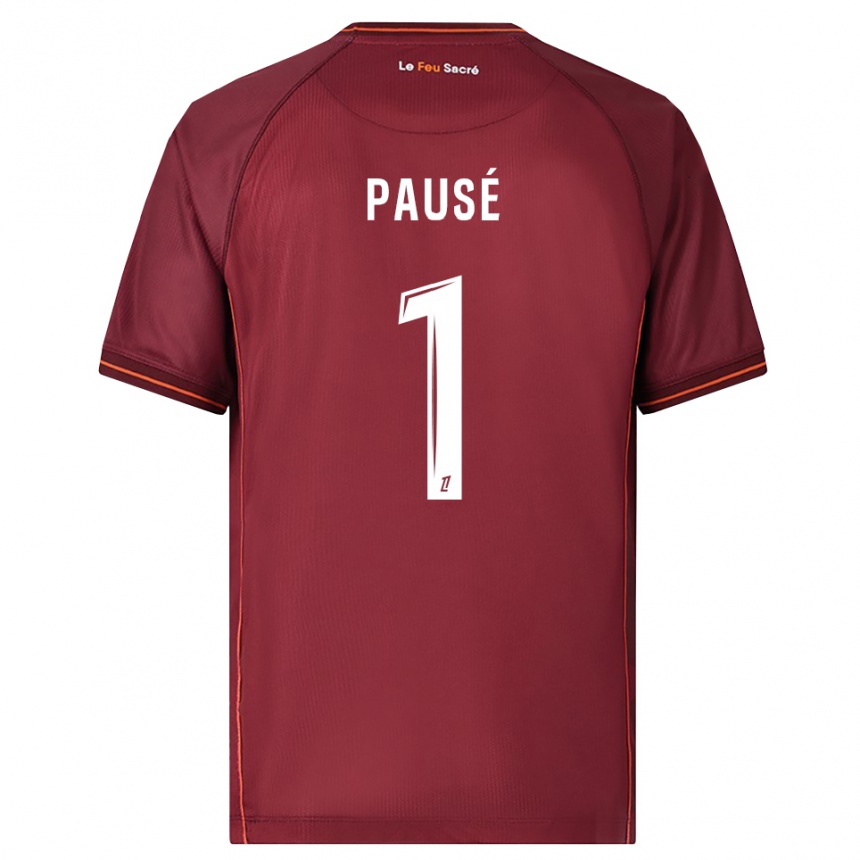 ילדים כדורגל Luca Pausé #1 בורדו לבן ג'רזי ביתית 2025/26