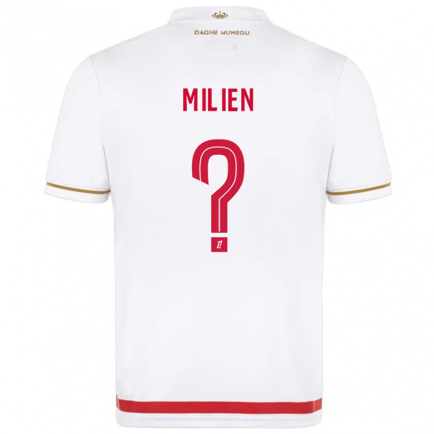 ילדים כדורגל Kenley Milien #0 אדום לבן ג'רזי ביתית 2025/26