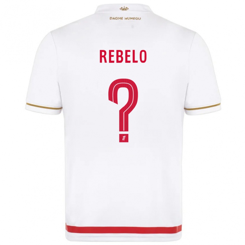 ילדים כדורגל Tiago Rebelo #0 אדום לבן ג'רזי ביתית 2025/26