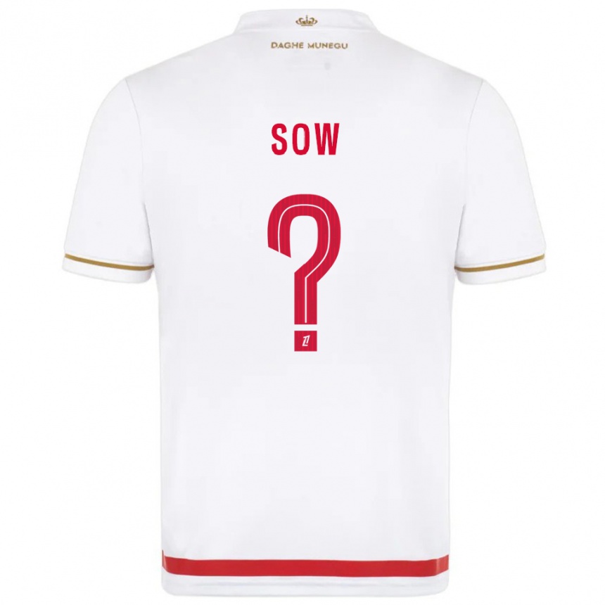 ילדים כדורגל Abdoulaye Sow #0 אדום לבן ג'רזי ביתית 2025/26
