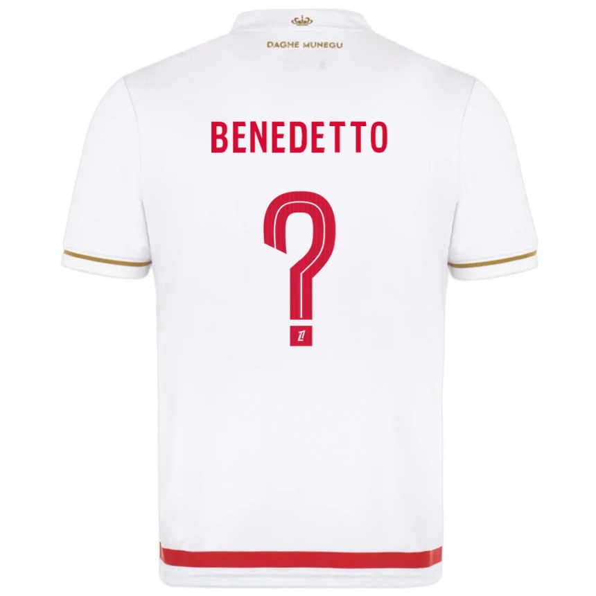 ילדים כדורגל Antéo Benedetto #0 אדום לבן ג'רזי ביתית 2025/26