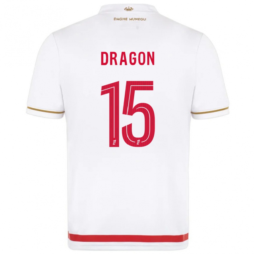 ילדים כדורגל Clément Dragon #15 אדום לבן ג'רזי ביתית 2025/26