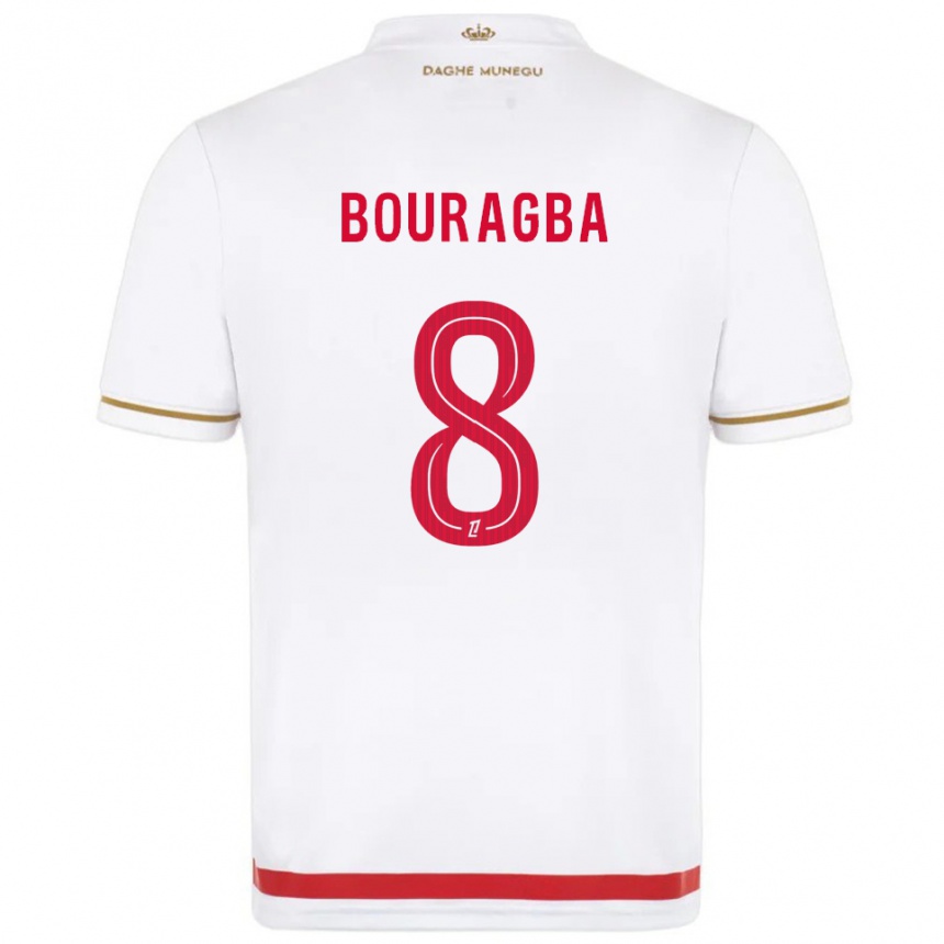 ילדים כדורגל Ouanis Bouragba #8 אדום לבן ג'רזי ביתית 2025/26