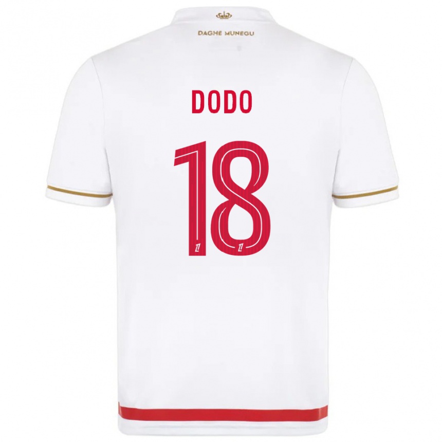 ילדים כדורגל Yannick Dodo #18 אדום לבן ג'רזי ביתית 2025/26