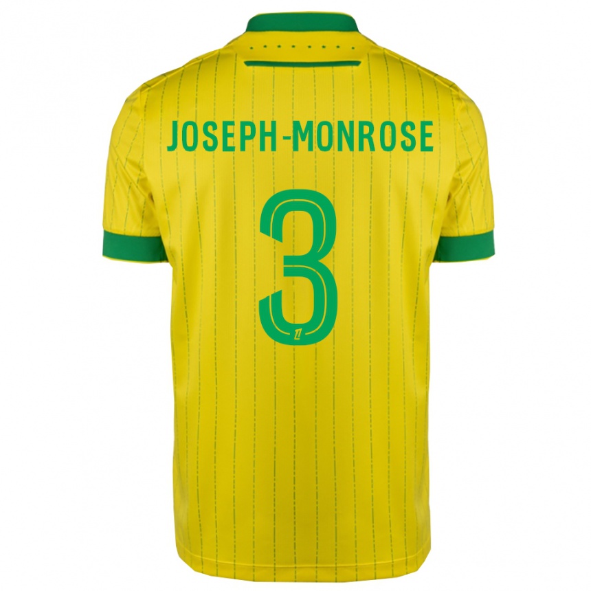 ילדים כדורגל Florian Joseph-Monrose #3 צהוב ירוק ג'רזי ביתית 2025/26