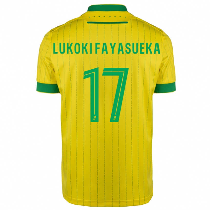 ילדים כדורגל Kévin Lukoki Fayasueka #17 צהוב ירוק ג'רזי ביתית 2025/26