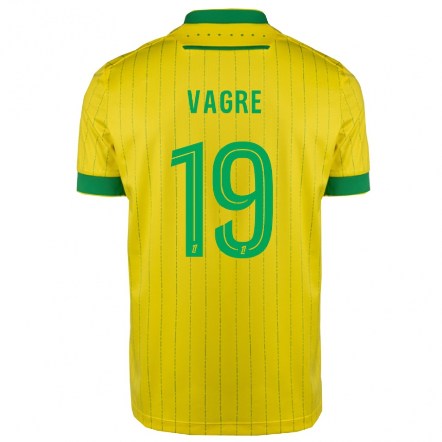 ילדים כדורגל Naomie Vagre #19 צהוב ירוק ג'רזי ביתית 2025/26