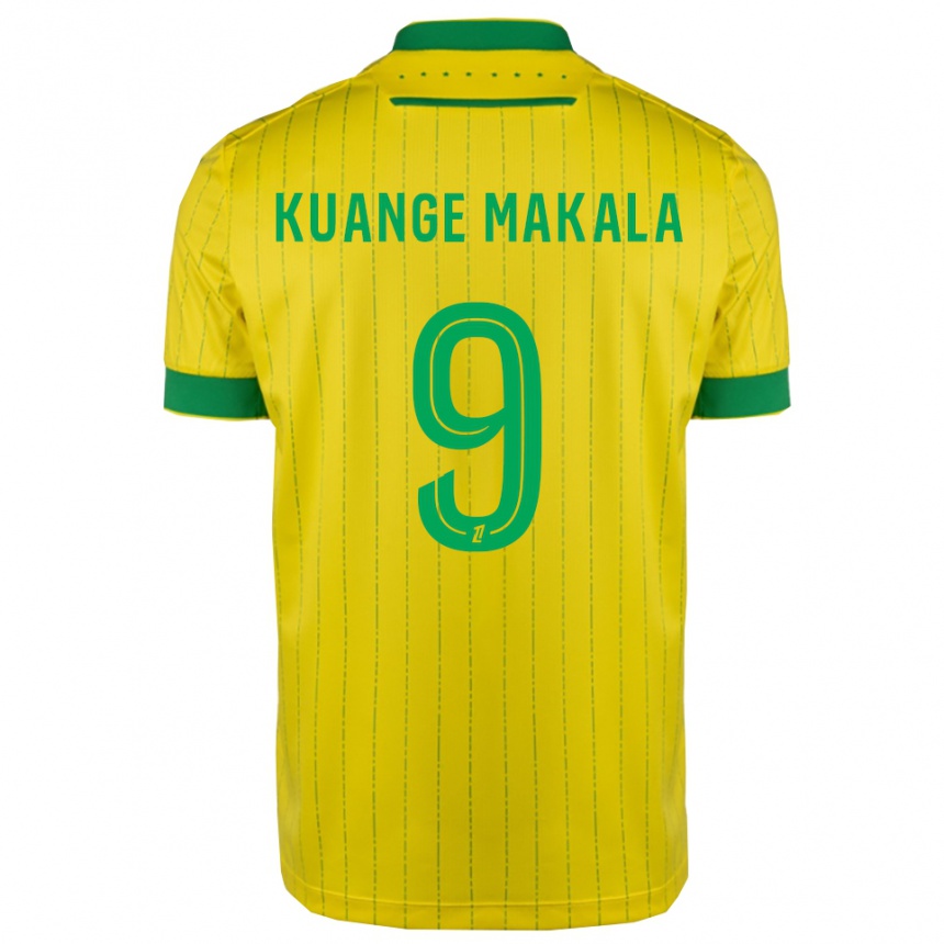 ילדים כדורגל Jordi Kuange Makala #9 צהוב ירוק ג'רזי ביתית 2025/26