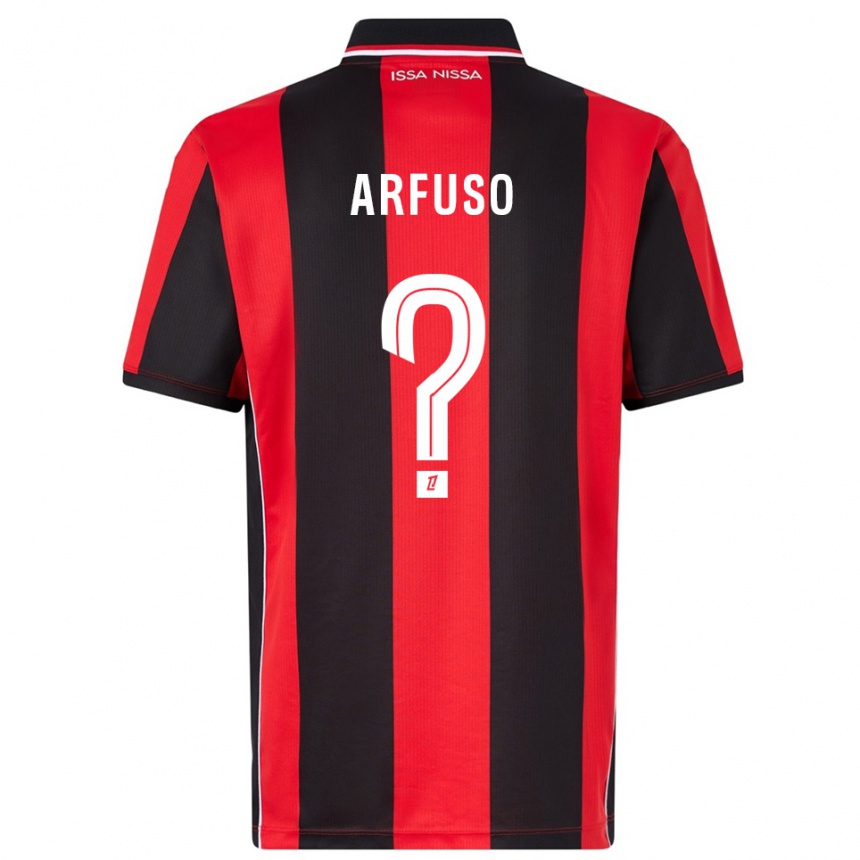 ילדים כדורגל Vincenzo Arfuso #0 אדום שחור ג'רזי ביתית 2025/26