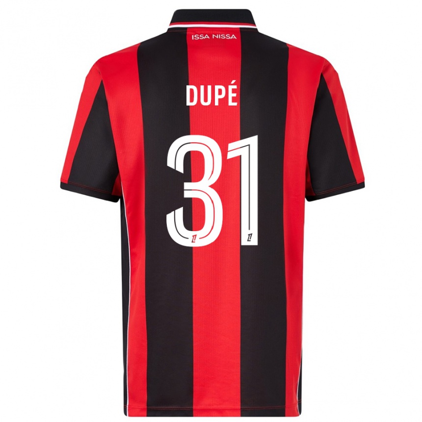 ילדים כדורגל Maxime Dupé #31 אדום שחור ג'רזי ביתית 2025/26