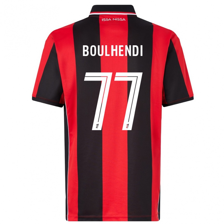 ילדים כדורגל Teddy Boulhendi #77 אדום שחור ג'רזי ביתית 2025/26