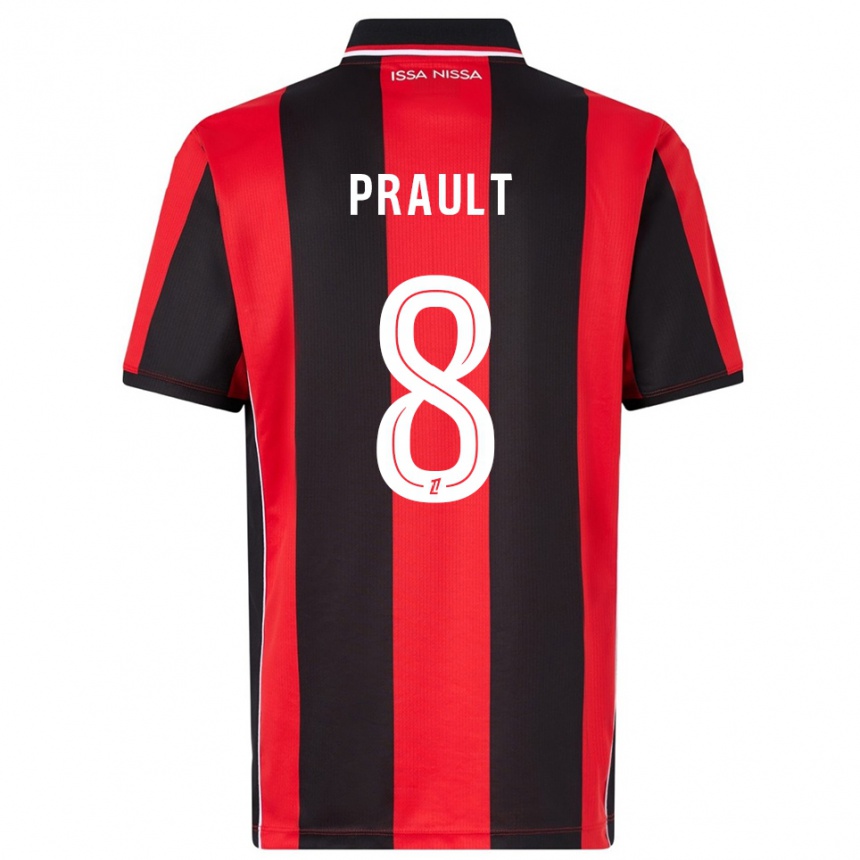 ילדים כדורגל Jade Prault #8 אדום שחור ג'רזי ביתית 2025/26