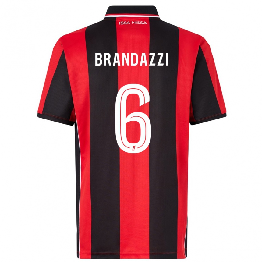 ילדים כדורגל Fiona Brandazzi #6 אדום שחור ג'רזי ביתית 2025/26
