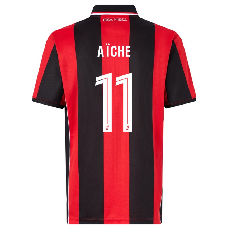 ילדים כדורגל Yassine Aïche #11 אדום שחור ג'רזי ביתית 2025/26