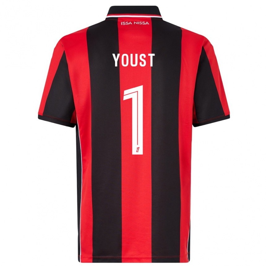 ילדים כדורגל Matys Youst #1 אדום שחור ג'רזי ביתית 2025/26