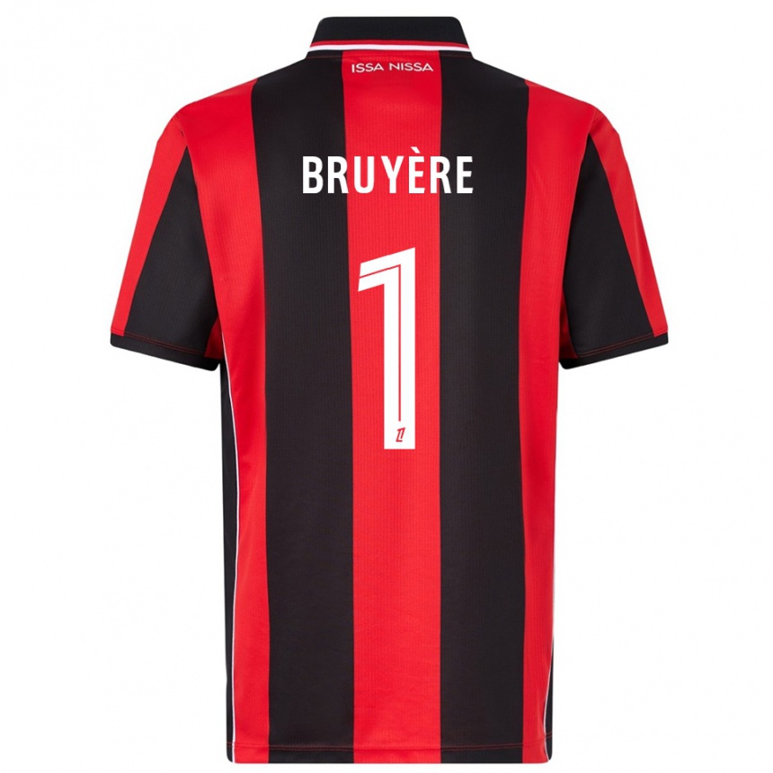 ילדים כדורגל Théo Bruyère #1 אדום שחור ג'רזי ביתית 2025/26
