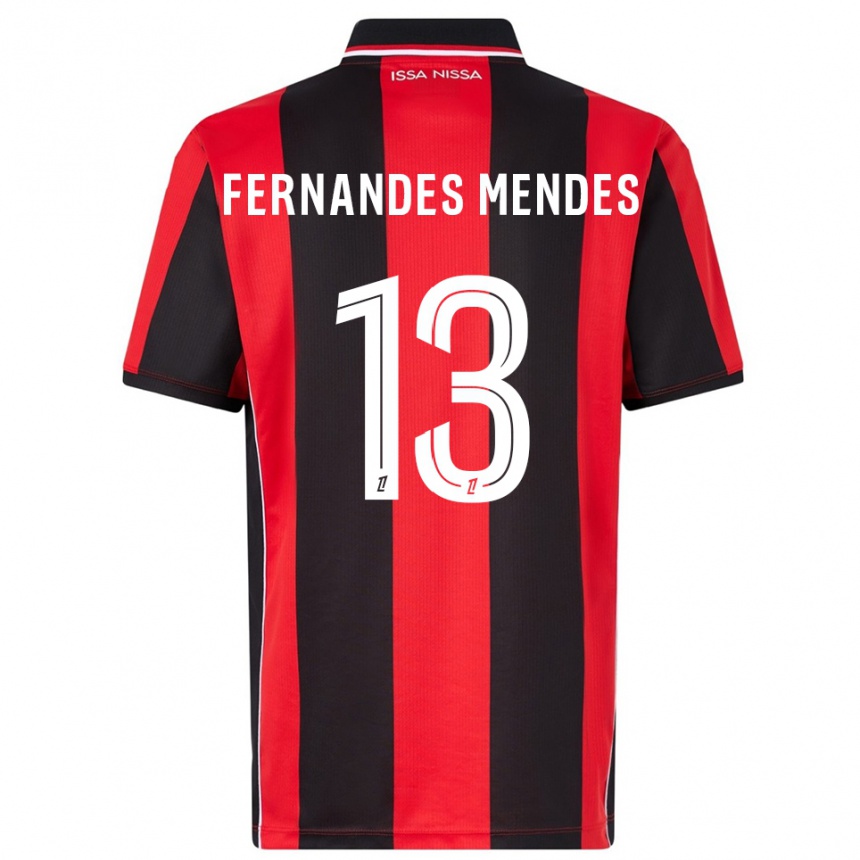 ילדים כדורגל Mathis Fernandes Mendes #13 אדום שחור ג'רזי ביתית 2025/26