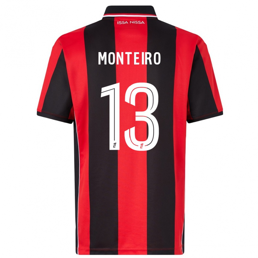 ילדים כדורגל Laurenzo Monteiro #13 אדום שחור ג'רזי ביתית 2025/26