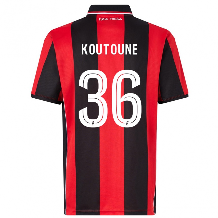 ילדים כדורגל Hamza Koutoune #36 אדום שחור ג'רזי ביתית 2025/26