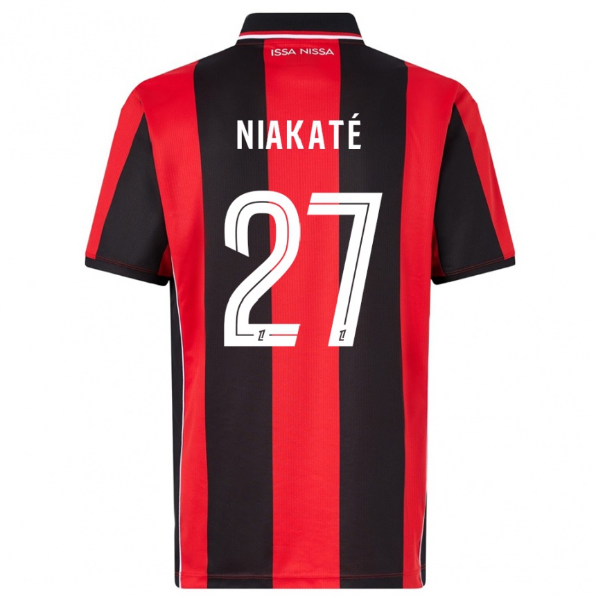 ילדים כדורגל Yakaré Niakaté #27 אדום שחור ג'רזי ביתית 2025/26