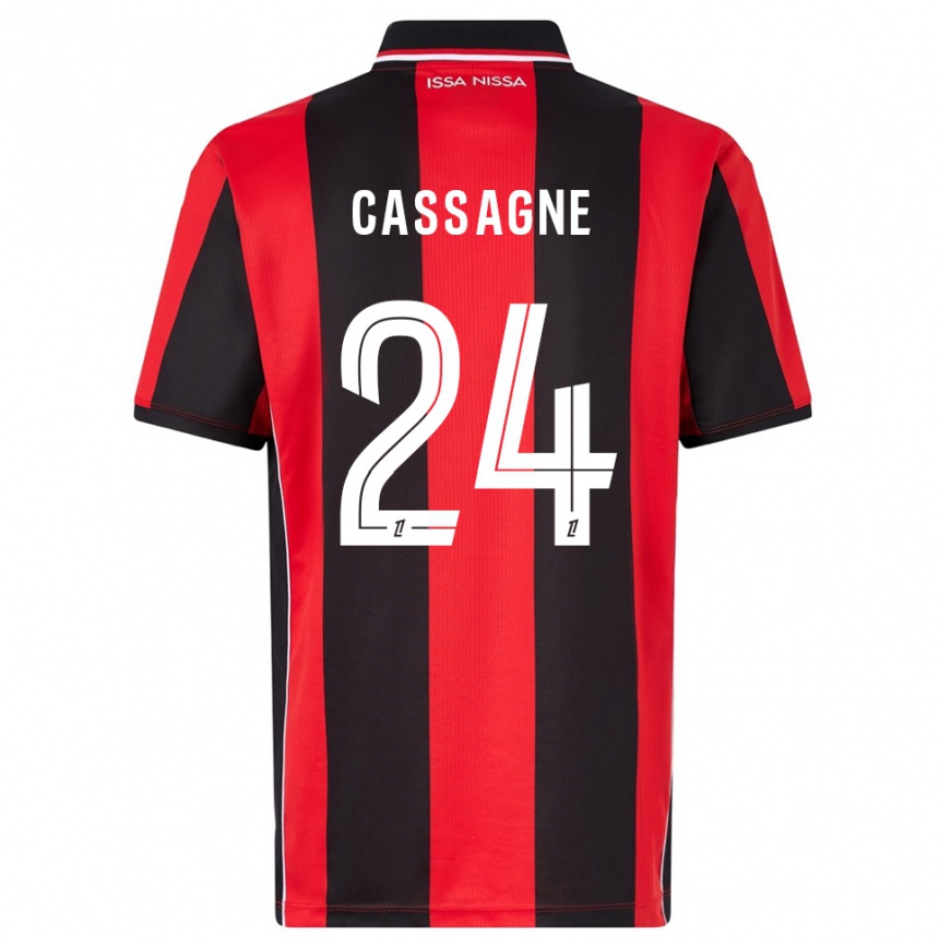 ילדים כדורגל Léa Cassagne #24 אדום שחור ג'רזי ביתית 2025/26