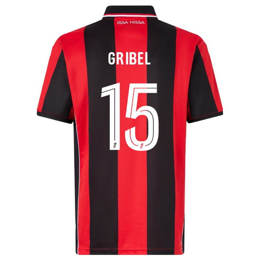 ילדים כדורגל Naomie Gribel #15 אדום שחור ג'רזי ביתית 2025/26