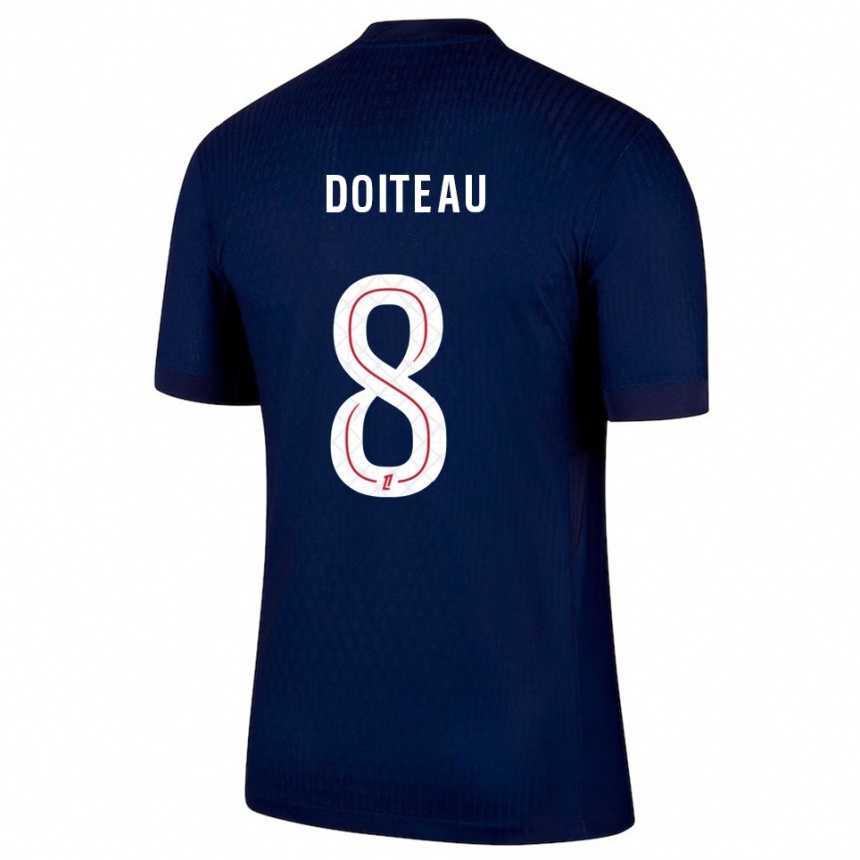 ילדים כדורגל Benoit Doiteau #8 כחול נייבי אדום ג'רזי ביתית 2025/26