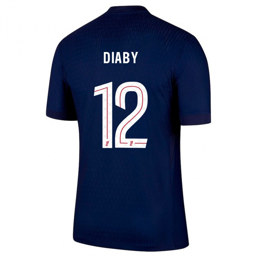 ילדים כדורגל איברהימה דיאבי #12 כחול נייבי אדום ג'רזי ביתית 2025/26